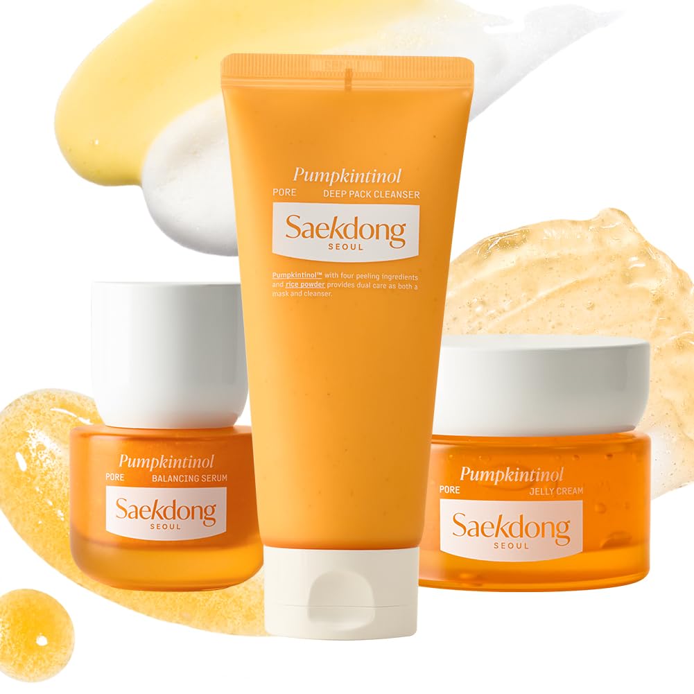 Saekdong パンプキニトール 毛穴ケアセット クレンザー/セラム/クリーム Amazon.com : SAEKDONG SEOUL Pumpkintinol Pore Care Set, Cleanser +